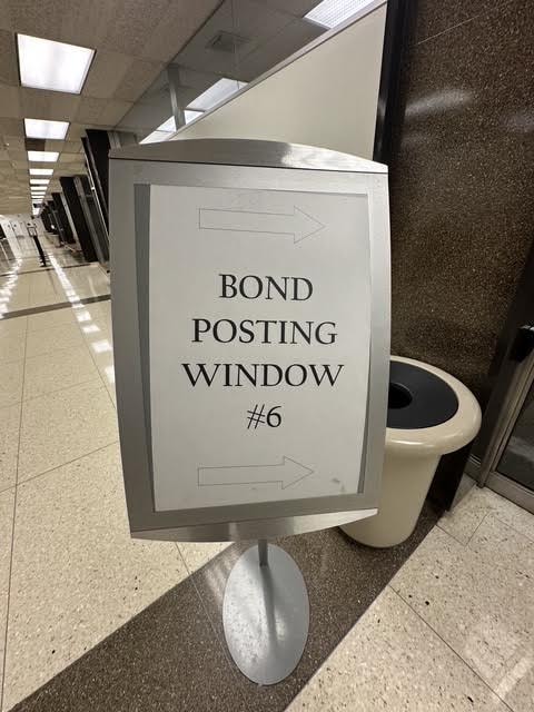 Bond Posting Window 6 inside the Santa Ana Central Justice Center