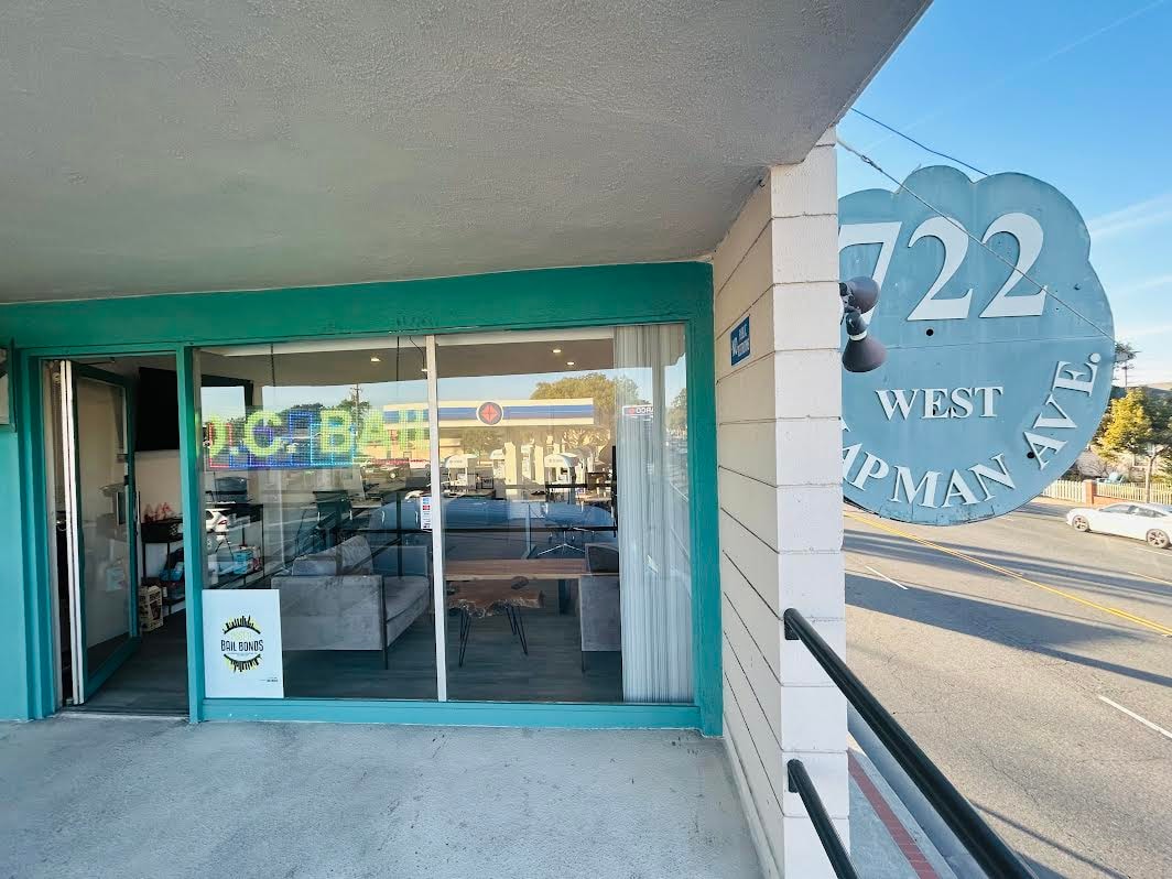 Post It Bail Bonds storefront at 722 W. Chapman Avenue, Suite F, Orange, California